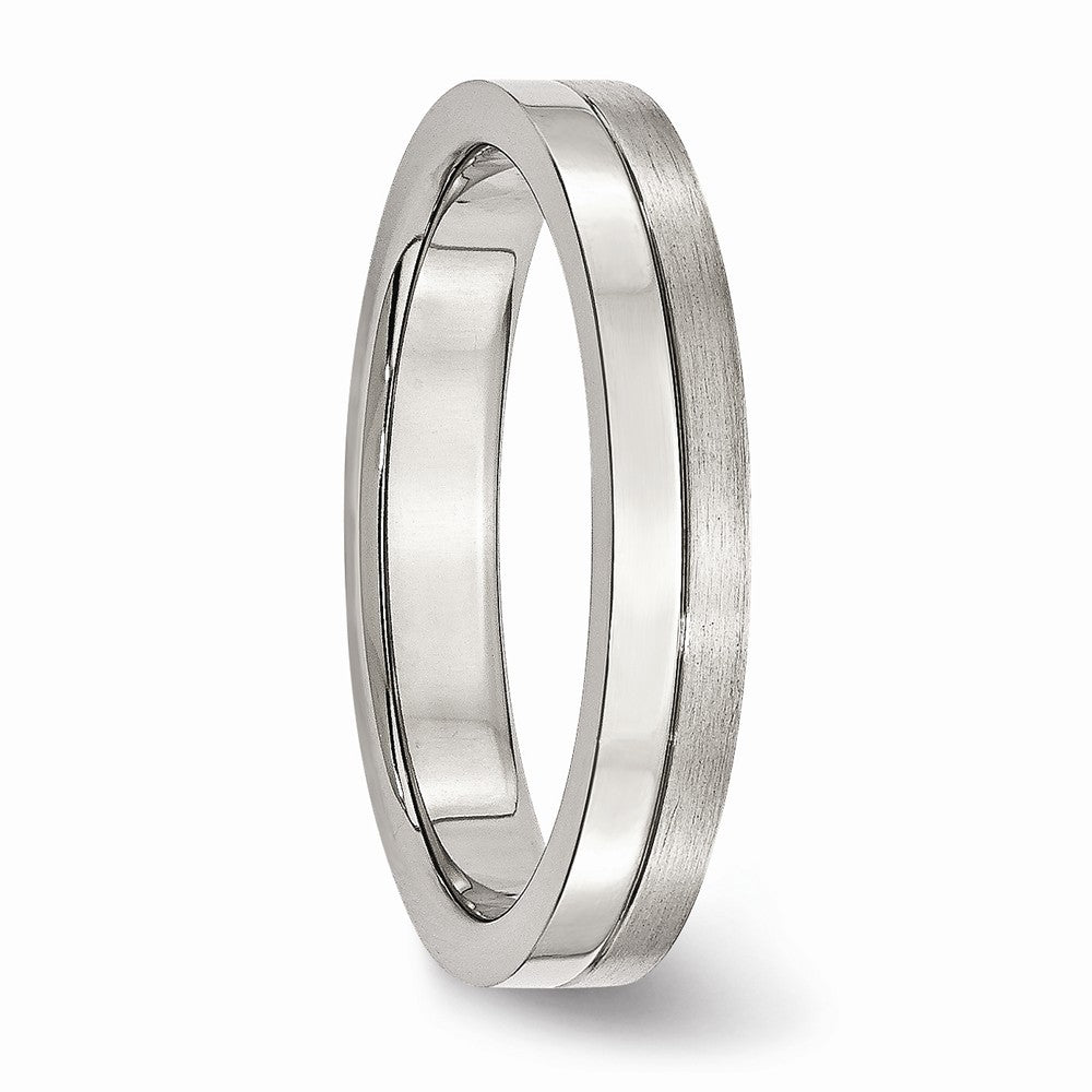 Stainless Steel 4mm Brushed & Polished Band