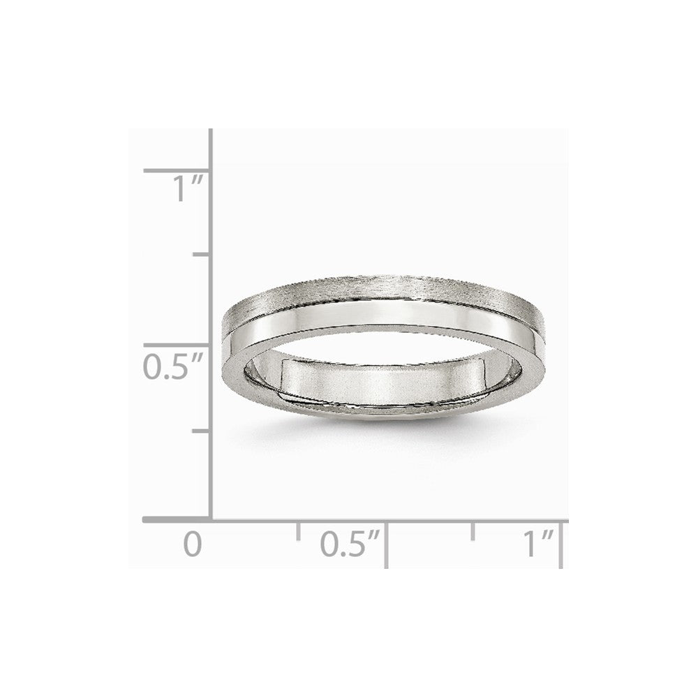 Stainless Steel 4mm Brushed & Polished Band