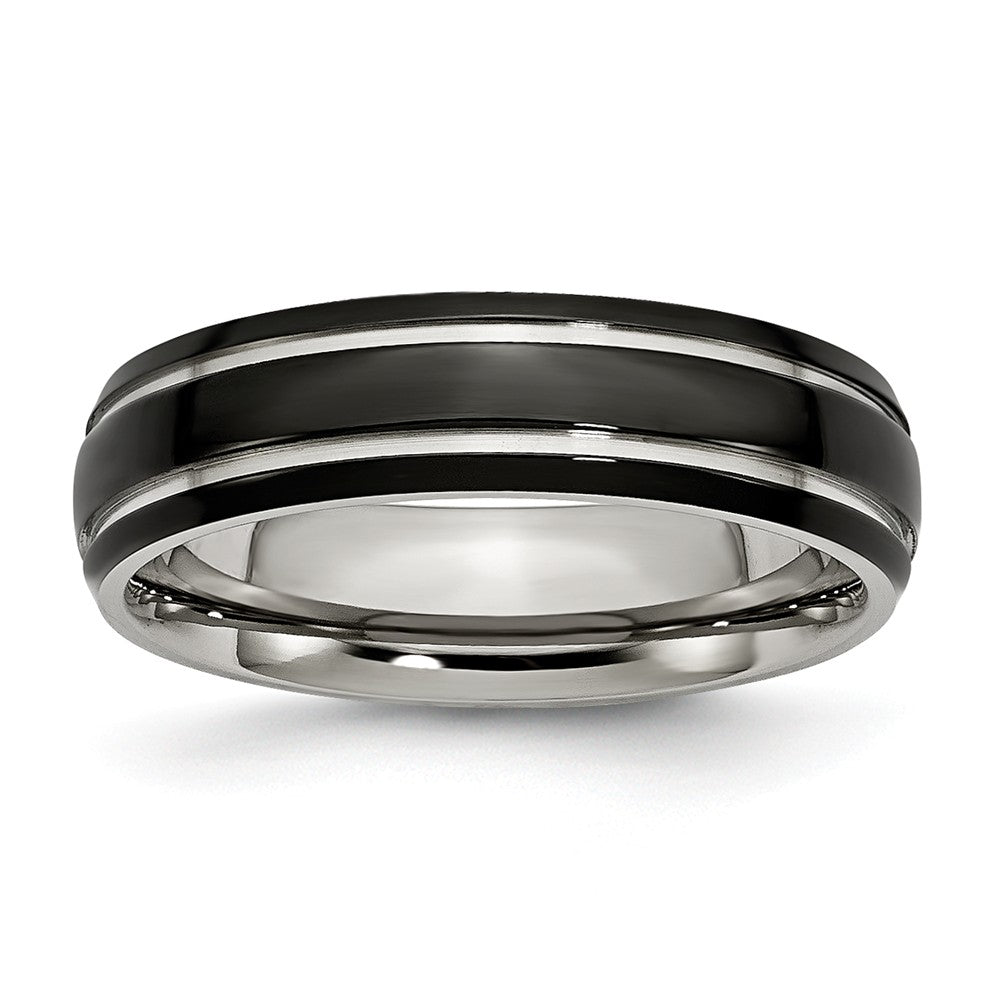 Sophia Jewelers Black IP-Plated Stainless Steel Wedding Band, Polished & Engravable