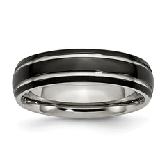 Sophia Jewelers Black IP-Plated Stainless Steel Wedding Band, Polished & Engravable