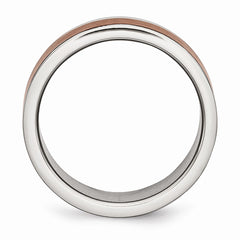 Stainless Steel 8mm Brown IP-plated Brushed & Polished Band