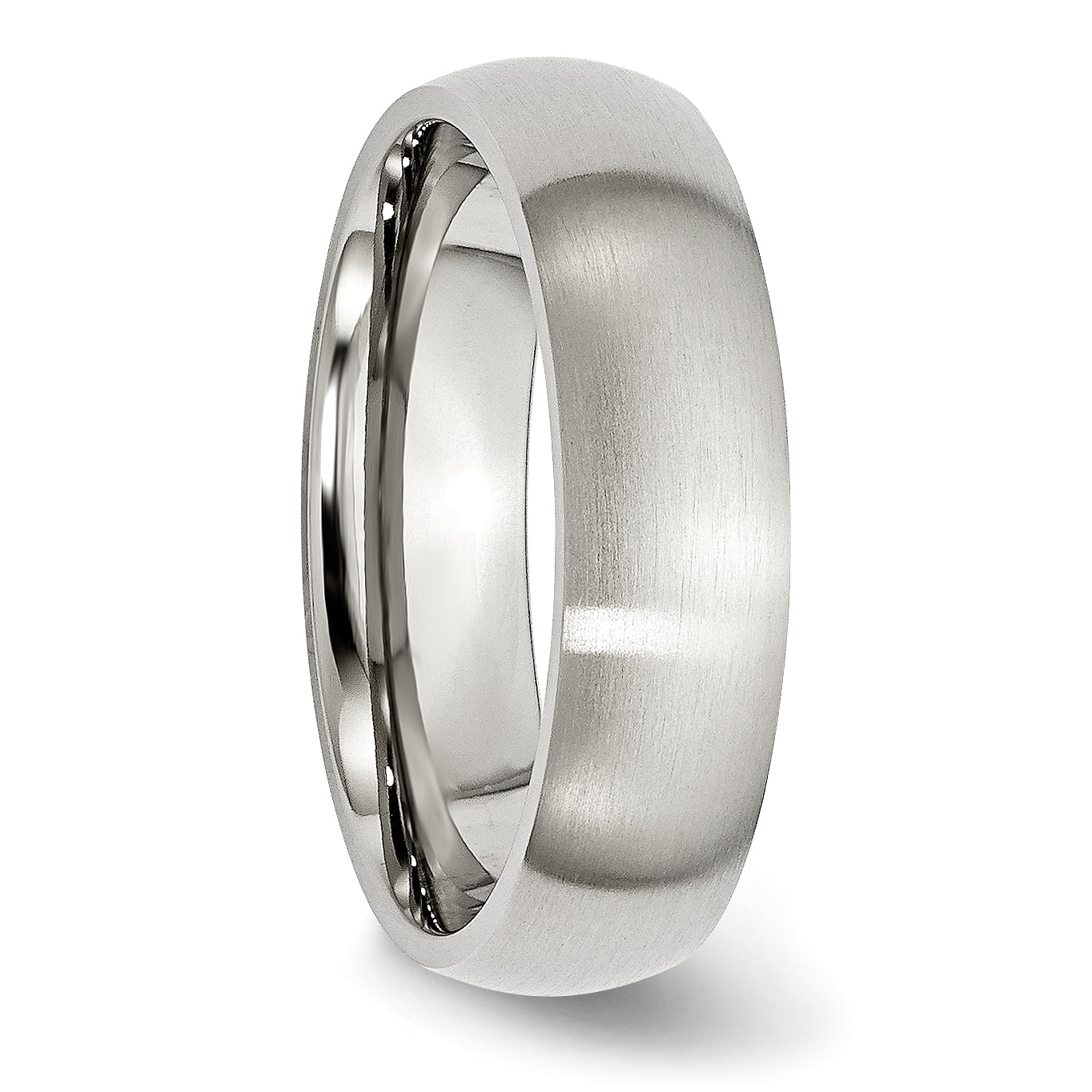 Stainless Steel Brushed 6mm Half Round Band