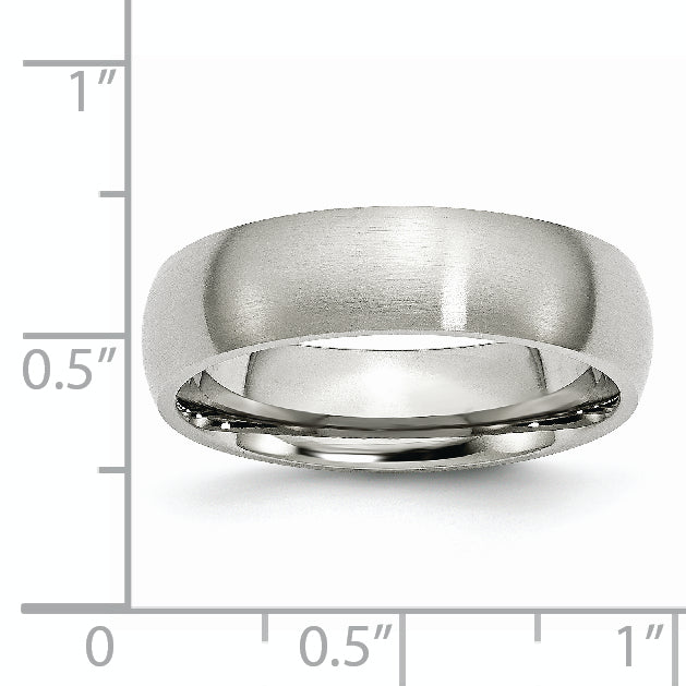 Stainless Steel Brushed 6mm Half Round Band