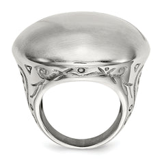 Stainless Steel Matte WithTextured Sides Ring