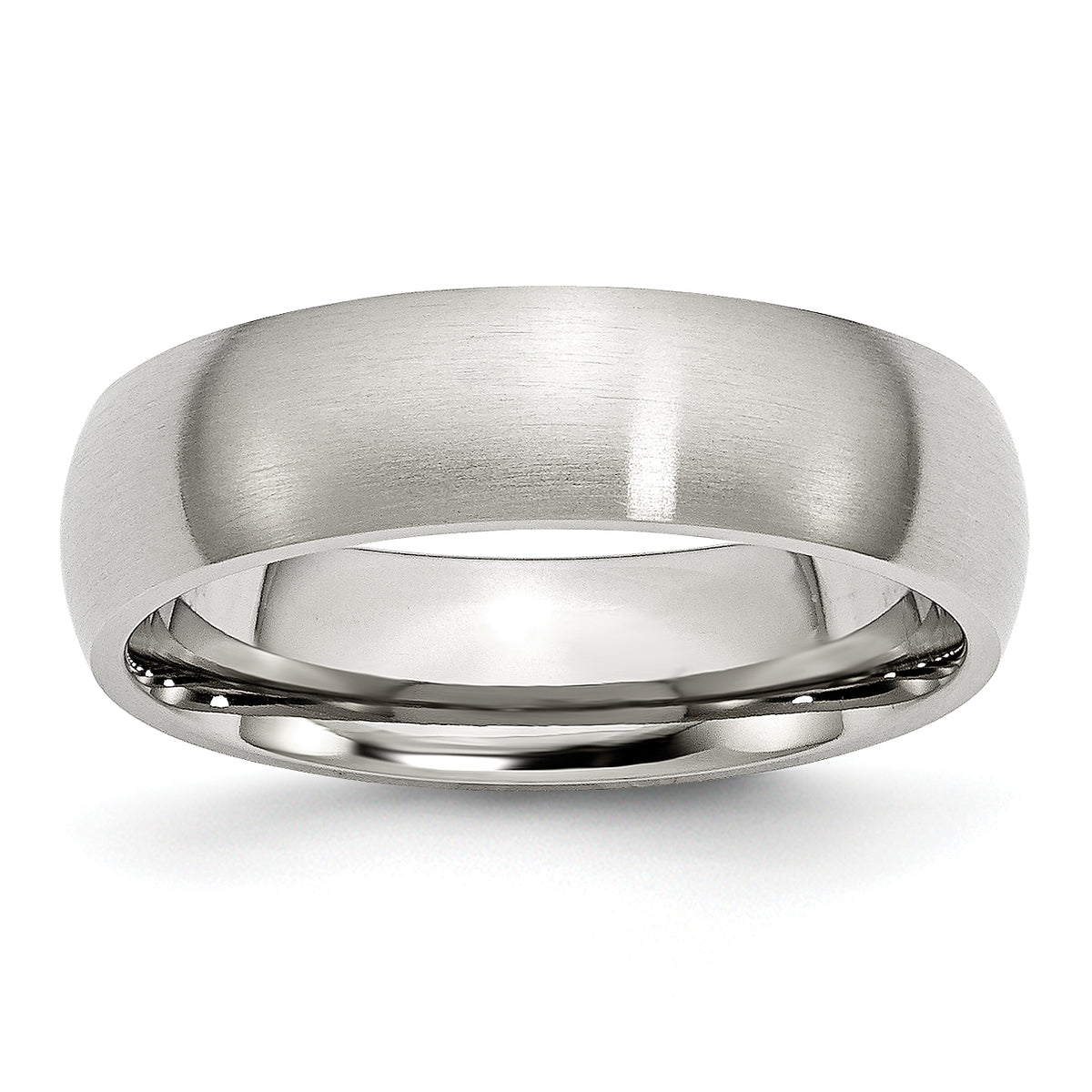 Stainless Steel Brushed 6mm Half Round Band