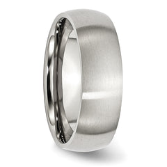 Stainless Steel Brushed 7mm Half Round Band