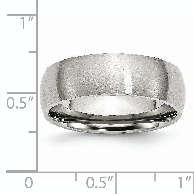 Stainless Steel Brushed 7mm Half Round Band