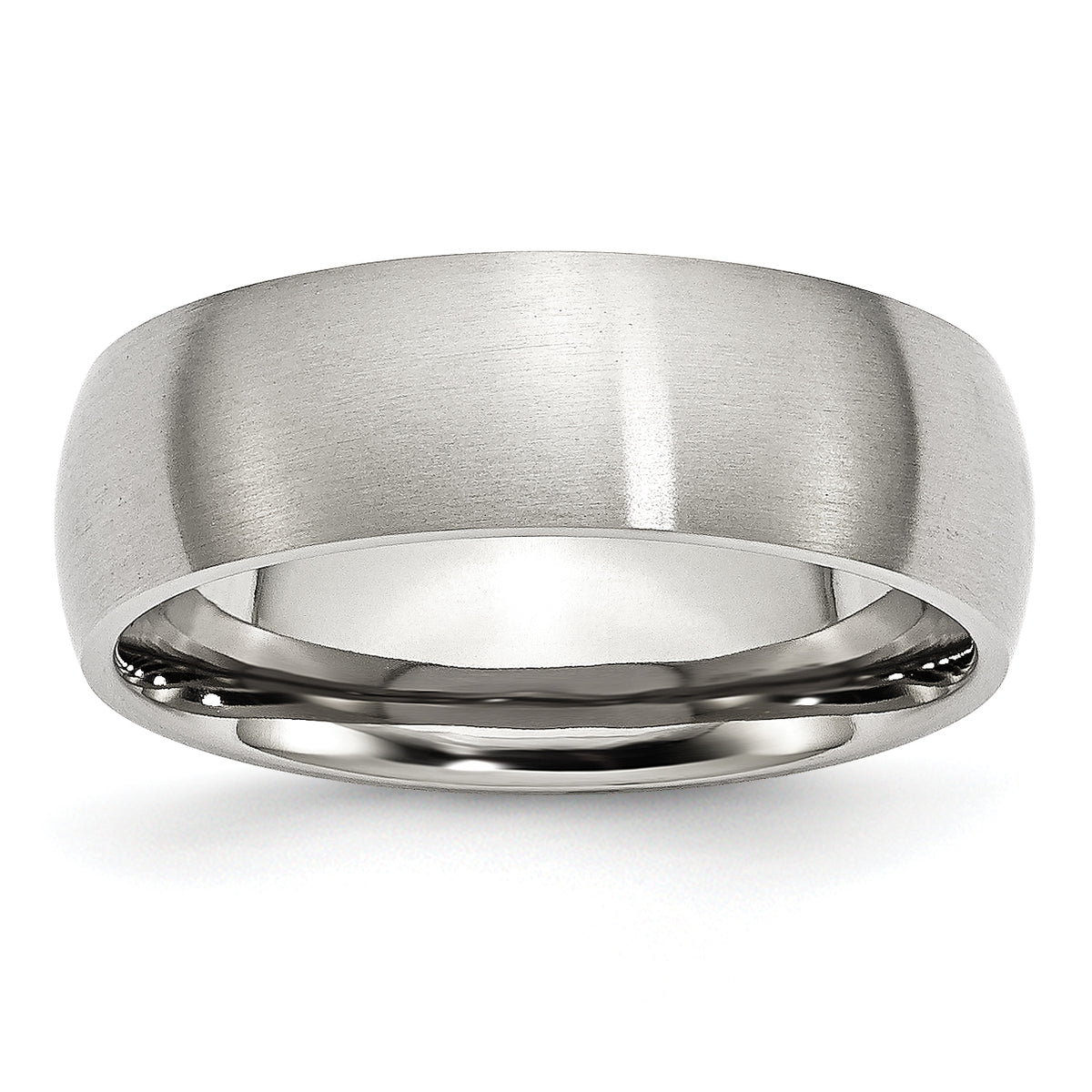 Stainless Steel Brushed 7mm Half Round Band