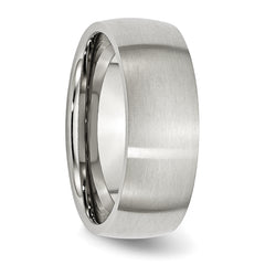 Stainless Steel Brushed 8mm Half Round Band