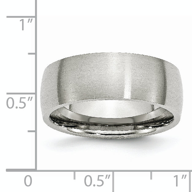 Stainless Steel Brushed 8mm Half Round Band