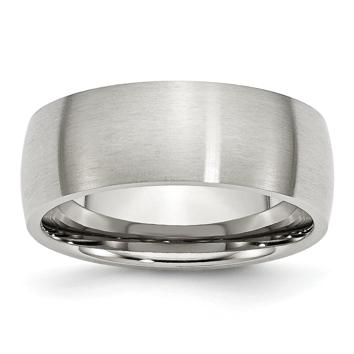 Stainless Steel Brushed 8mm Half Round Band