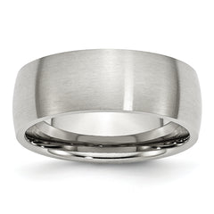 Stainless Steel Brushed 8mm Half Round Band