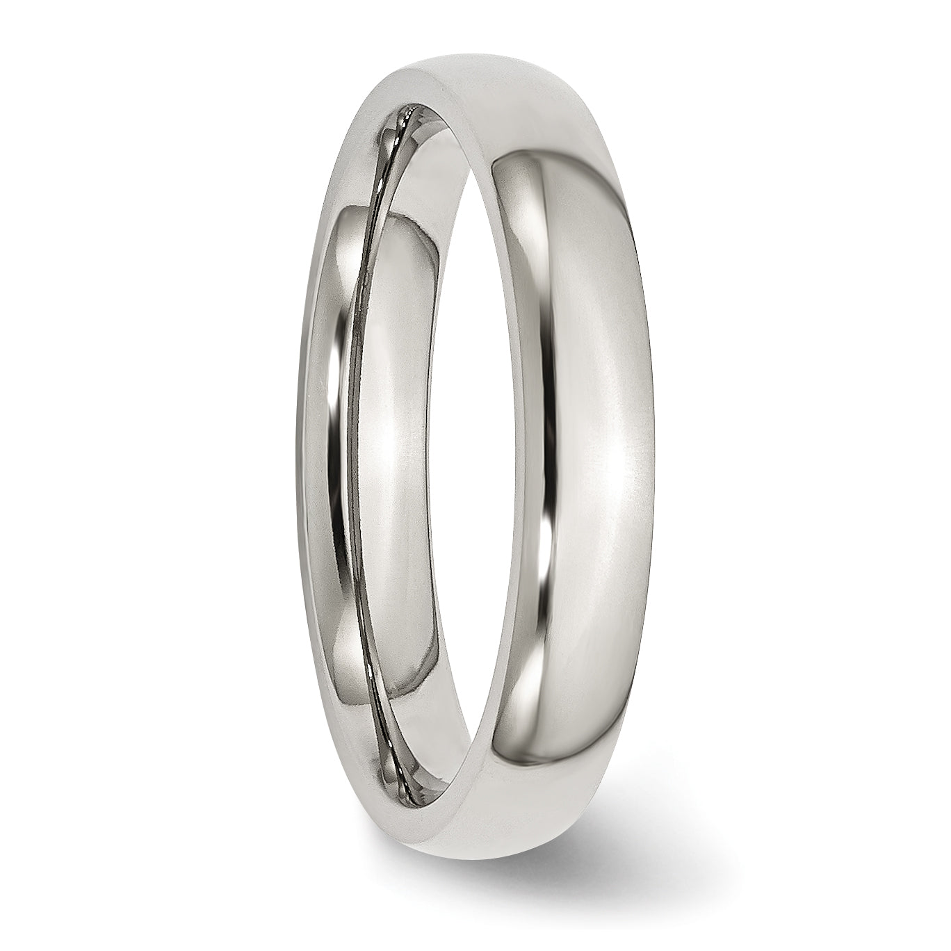 Stainless Steel Polished 4mm Half Round Band