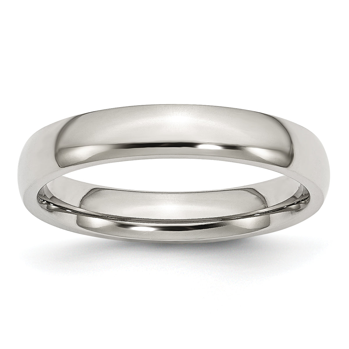 Stainless Steel Polished 4mm Half Round Band