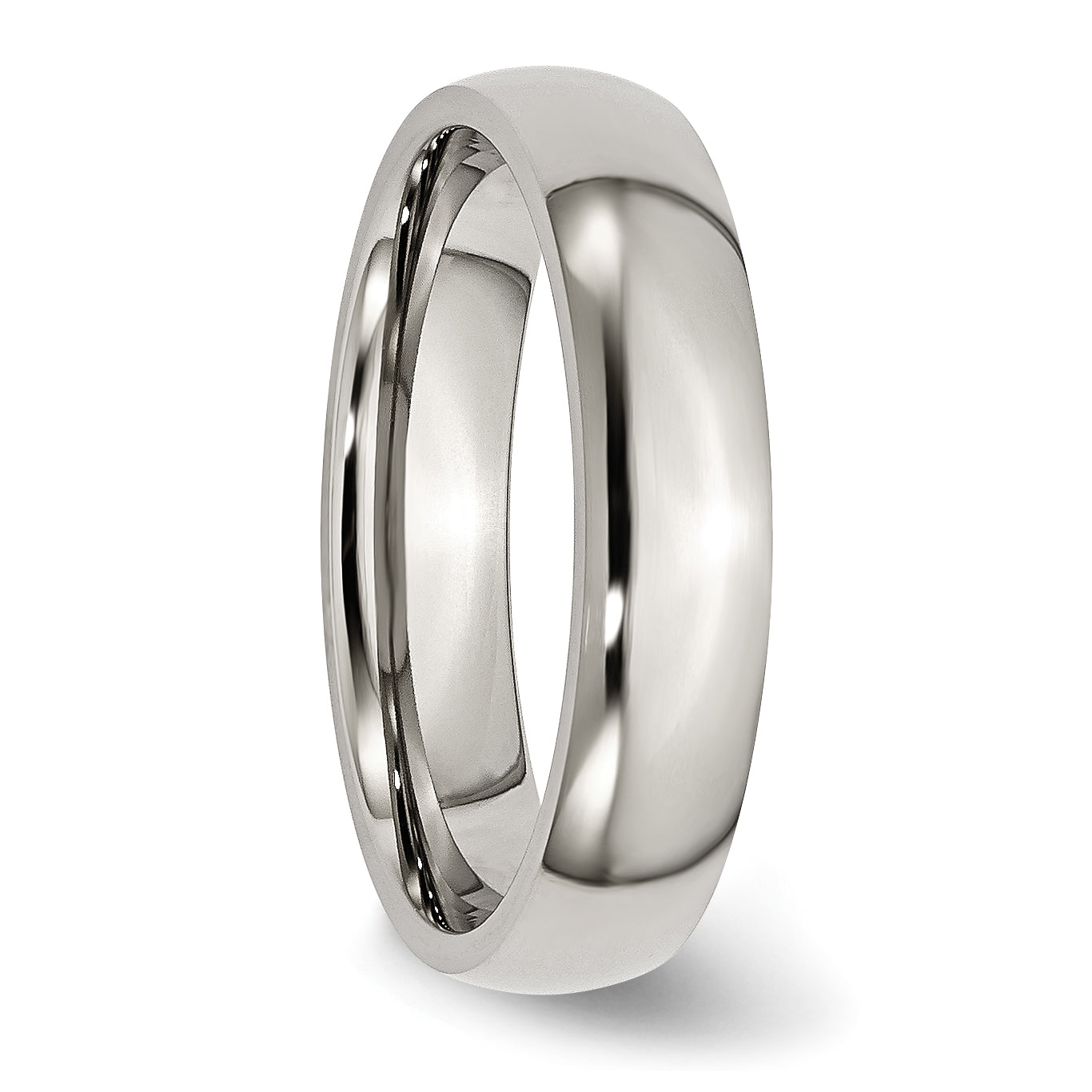 Stainless Steel Polished 5mm Half Round Band