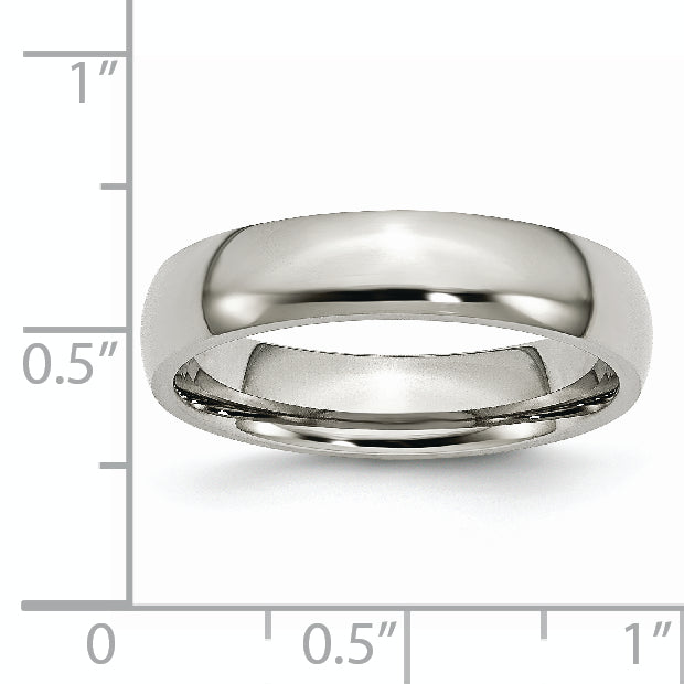 Stainless Steel Polished 5mm Half Round Band