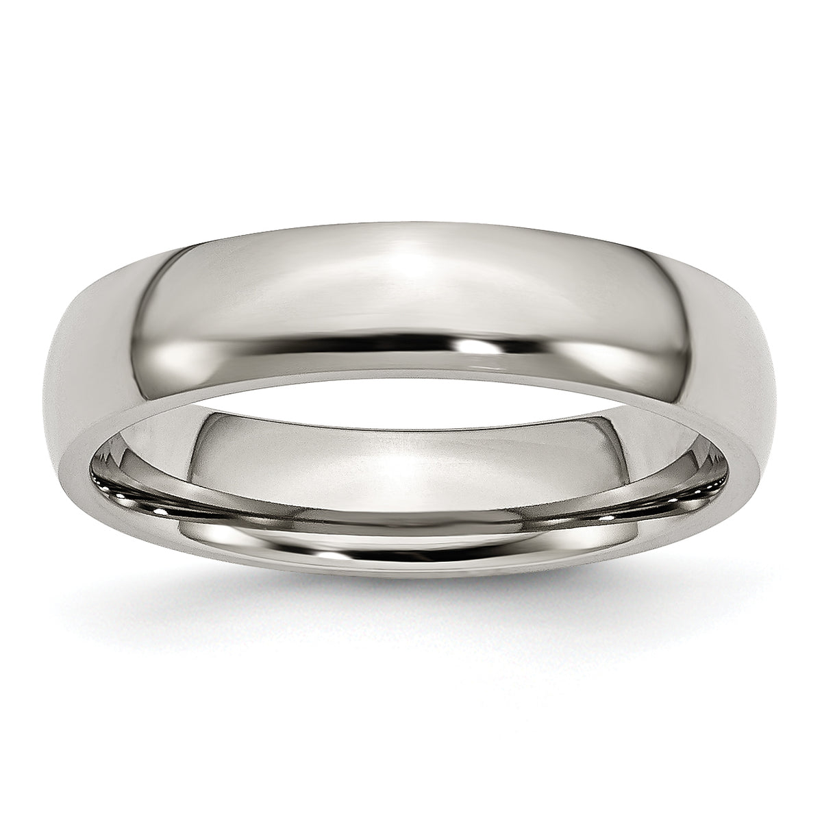 Stainless Steel Polished 5mm Half Round Band