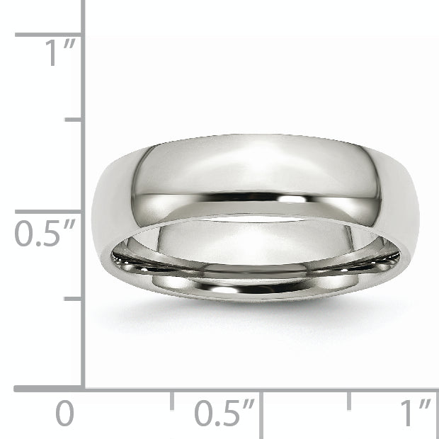 Stainless Steel Polished 6mm Half Round Band