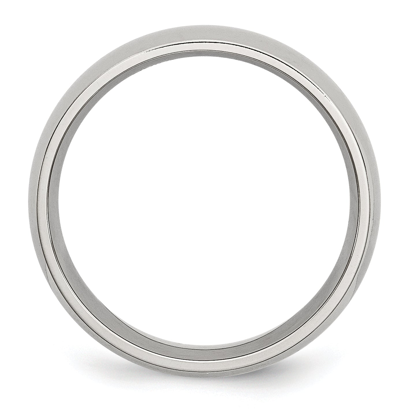 Stainless Steel Polished 7mm Half Round Band