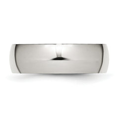 Stainless Steel Polished 7mm Half Round Band