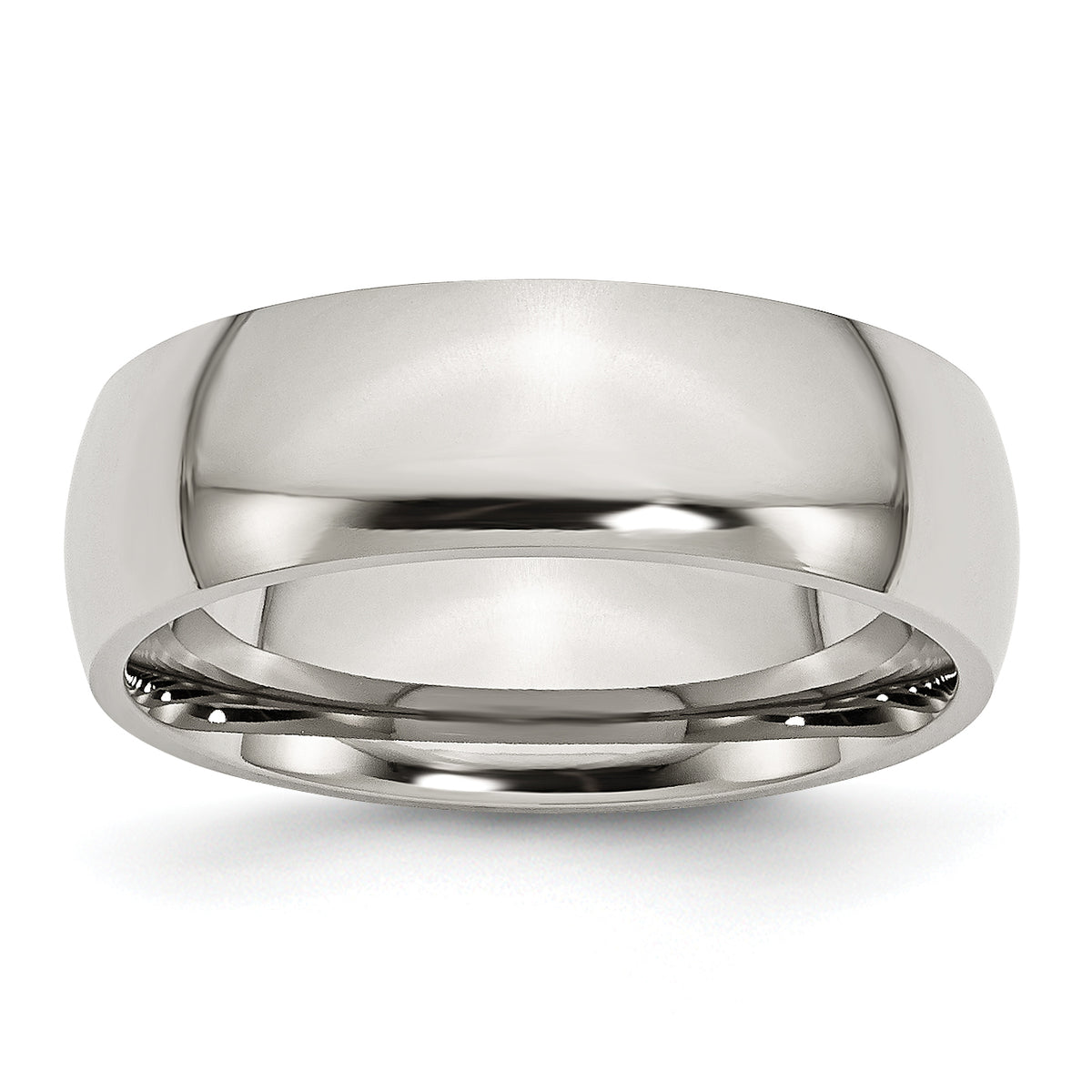 Stainless Steel Polished 7mm Half Round Band