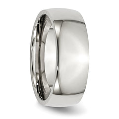 Stainless Steel Polished 8mm Half Round Band