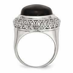 Stainless Steel Black Glass w/Textured Edge Ring