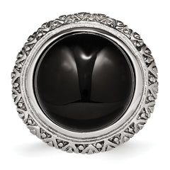 Stainless Steel Black Glass WithTextured Edge Ring