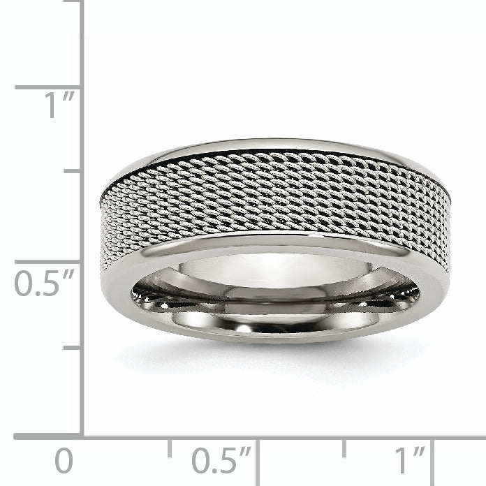 Stainless Steel Base with Steel Mesh Center 8mm Band