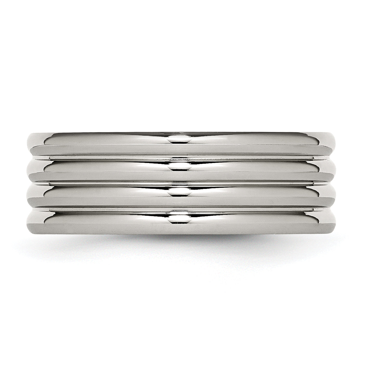 Stainless Steel Polished 8mm Grooved Band