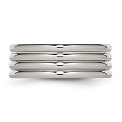 Stainless Steel Polished 8mm Grooved Band