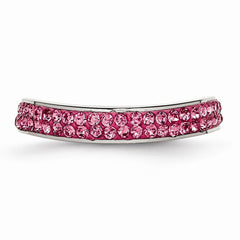 Sophia Jewelers Polished Stainless Steel Pink Crystal Eternity Band