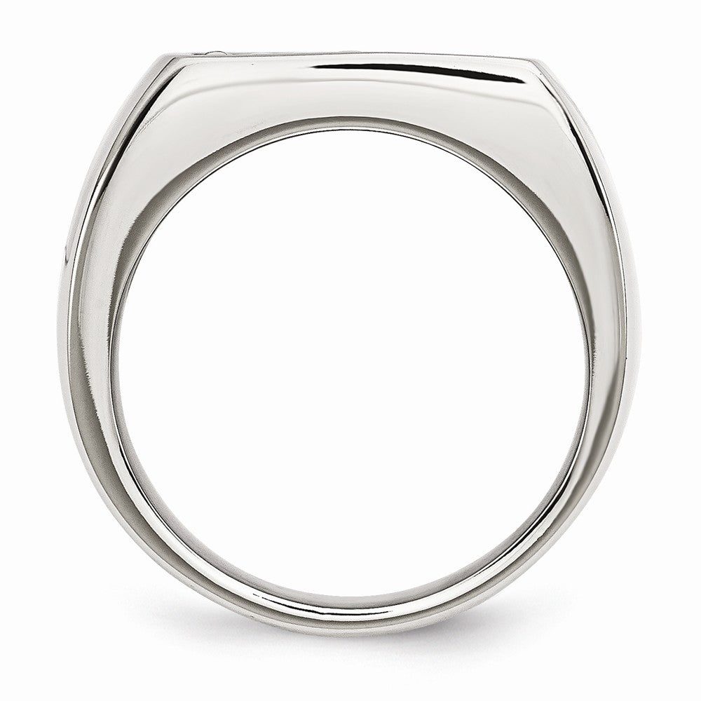 Stainless Steel Antiqued Cross Polished Ring