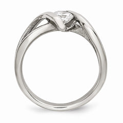 Stainless Steel Polished Round CZ Ring