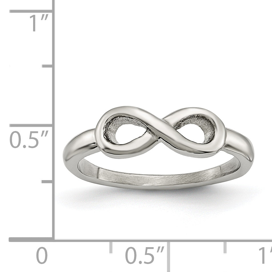 Stainless Steel Polished Infinity Symbol Ring