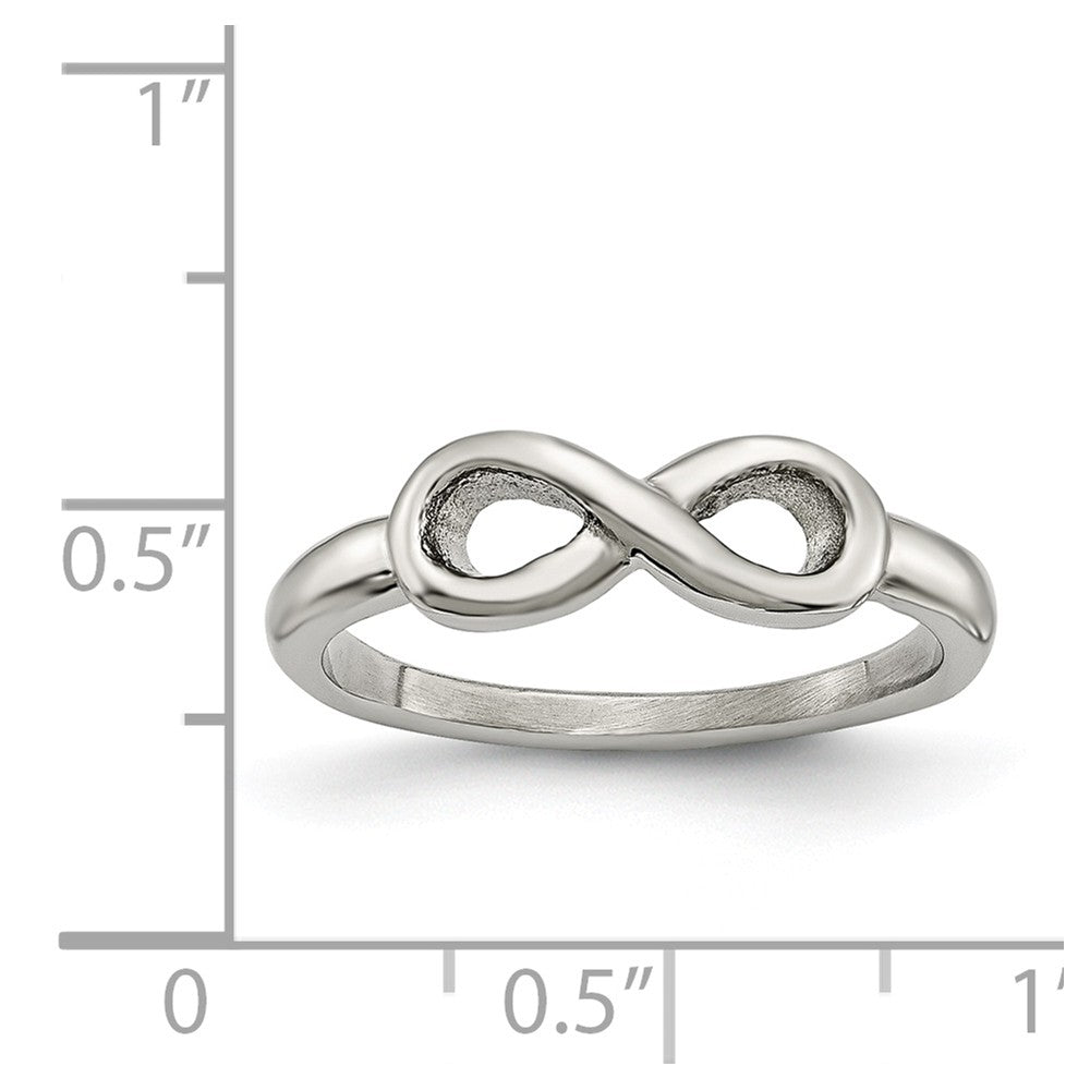 Stainless Steel Polished Infinity Symbol Ring