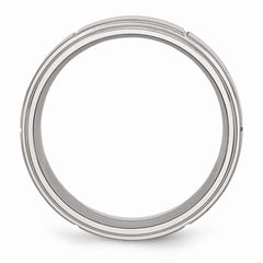 Stainless Steel Grooved 8mm Brushed/Polished Ridged Edge Band