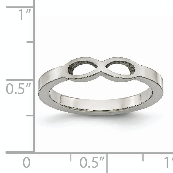 Stainless Steel Polished Infinity Symbol Ring