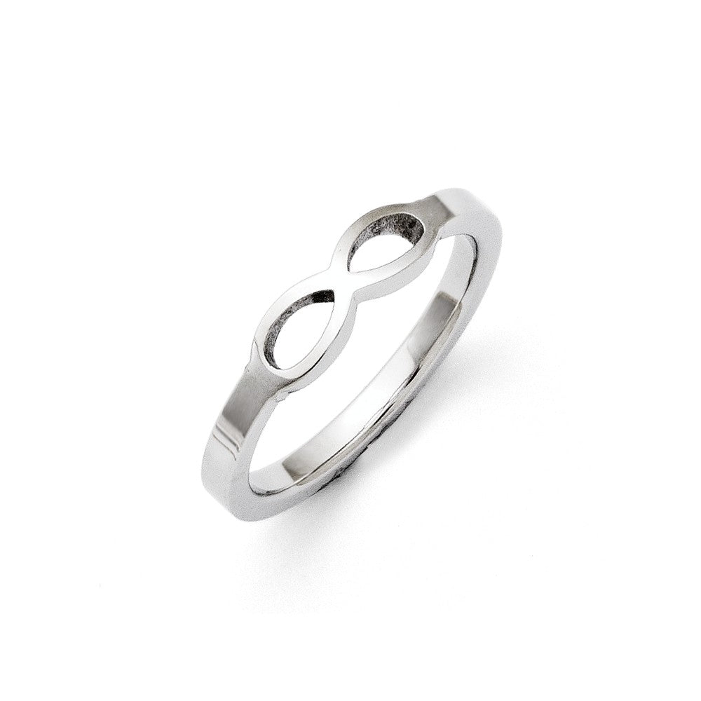 Stainless Steel Polished Infinity Symbol Ring