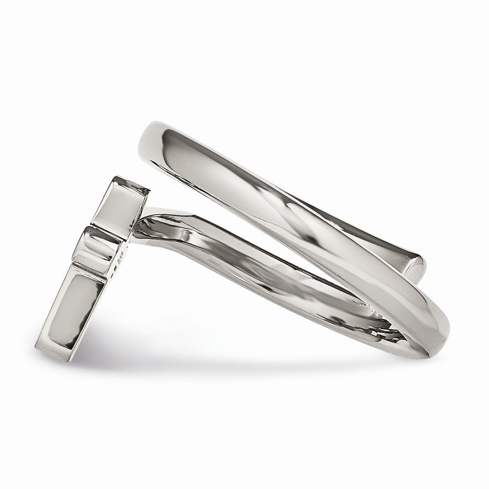 Stainless Steel Twisted Cross Polished Ring