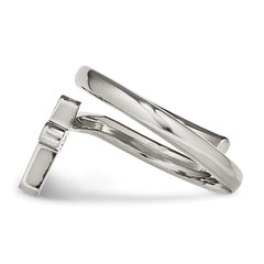 Stainless Steel Polished Twisted Cross Ring