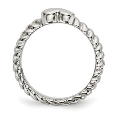 Stainless Steel Polished Twisted Heart Ring