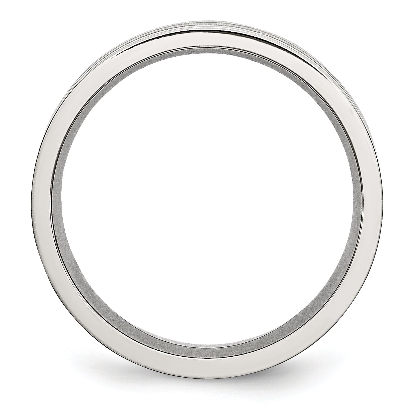 Stainless Steel Polished with Satin Center 6mm Grooved Band