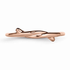 Sophia Jewelers Polished Stainless Steel Pink IP-Plated Twisted Fashion Ring