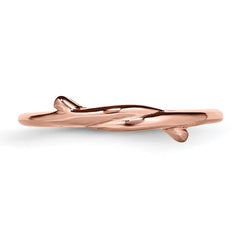 Stainless Steel Polished Pink IP-plated Twisted Ring