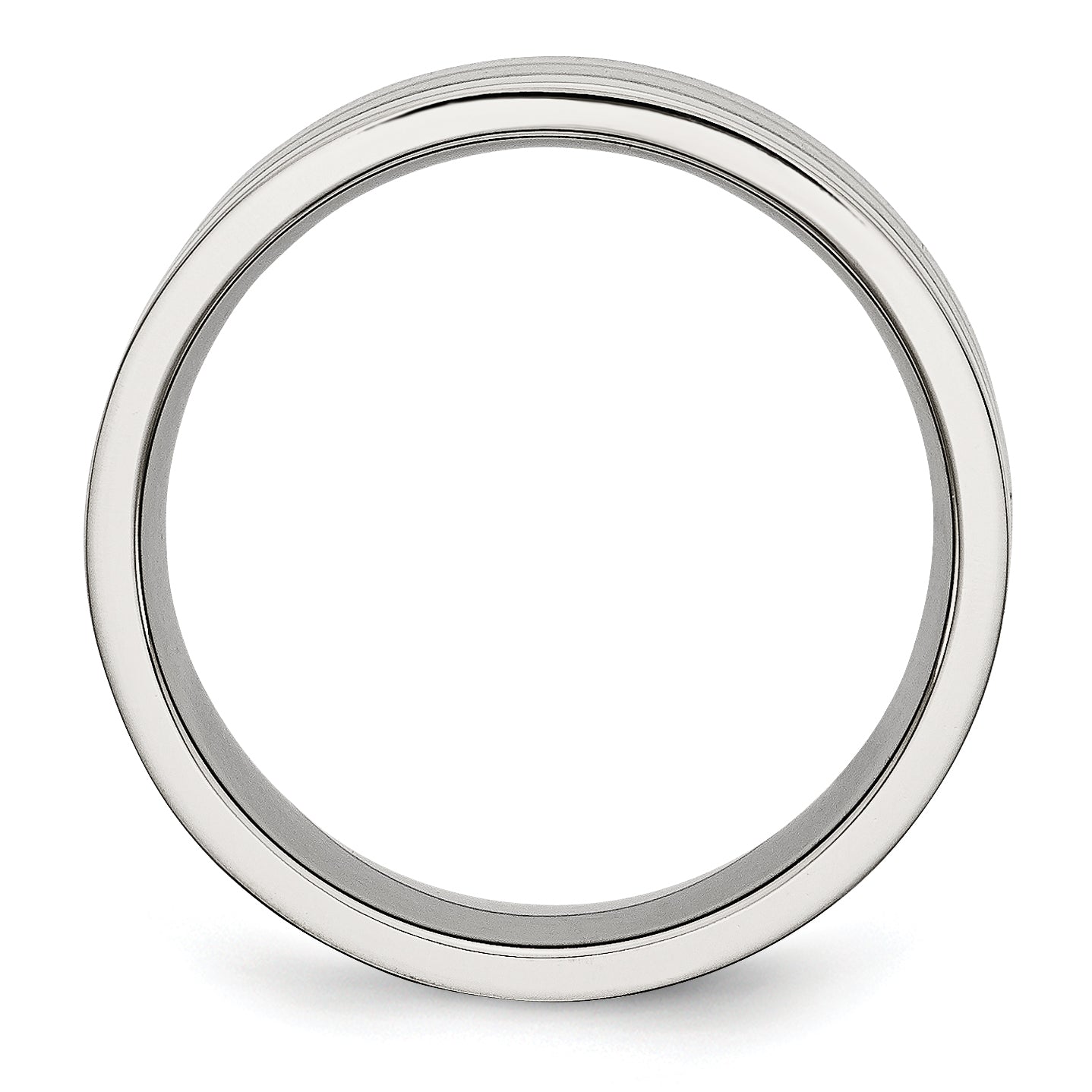 Stainless Steel Polished with Satin Center 8mm Grooved Band