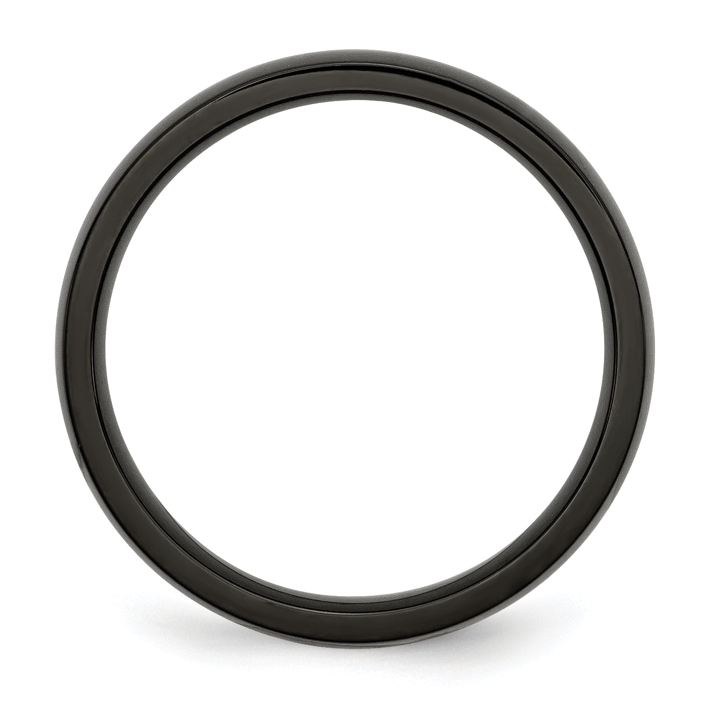 Stainless Steel Polished Black IP-plated 4mm Band