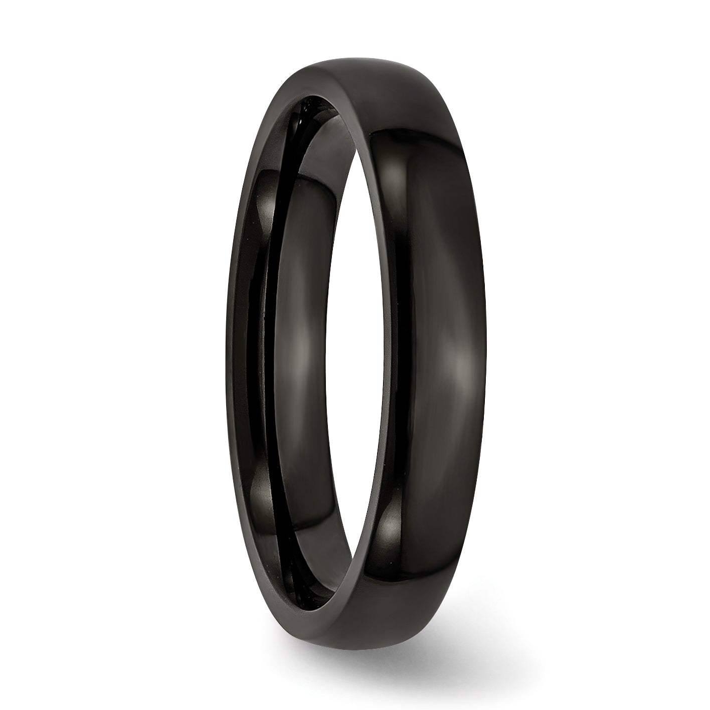 Stainless Steel Polished Black IP-plated 4mm Band