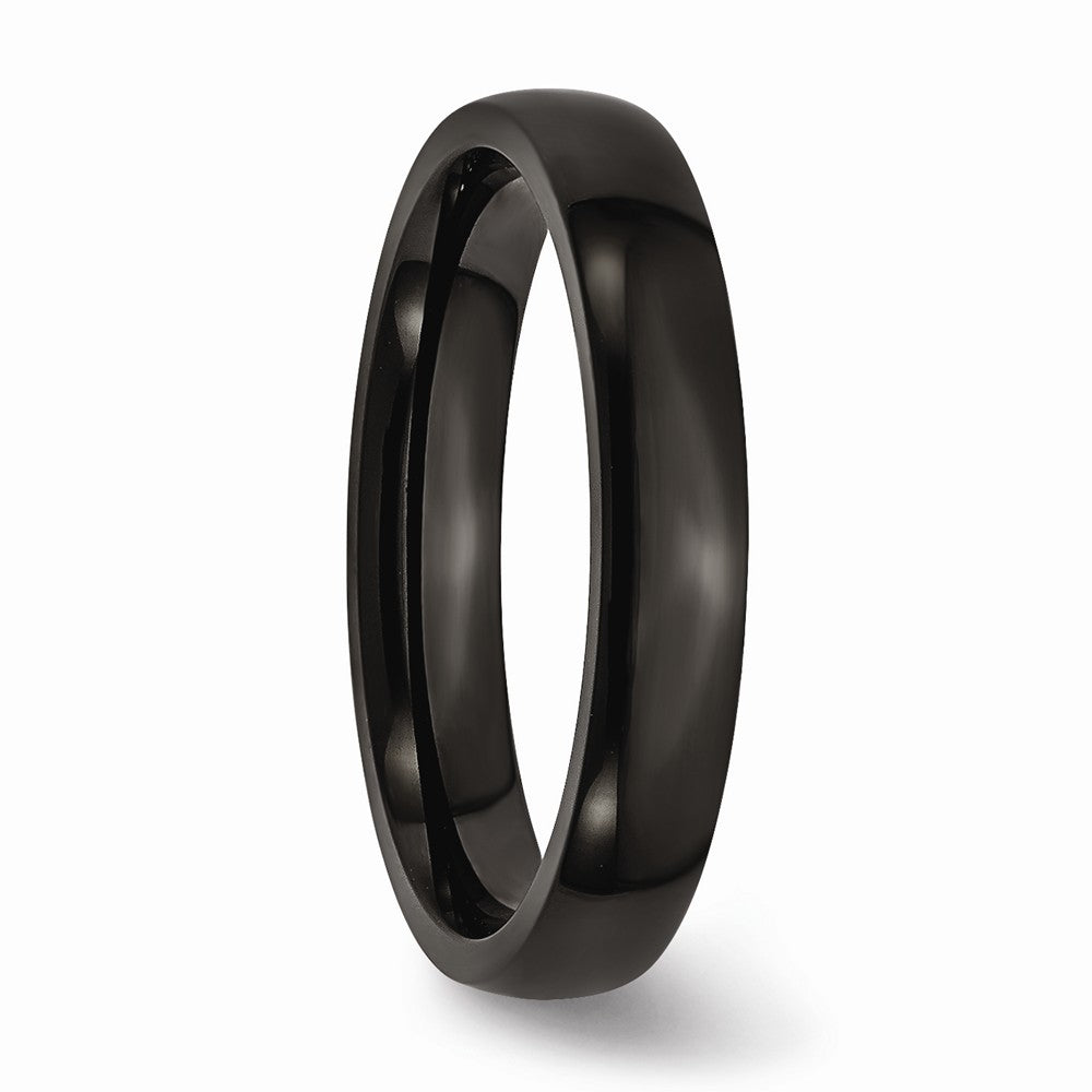 Stainless Steel 4mm Black IP-plated Polished Band