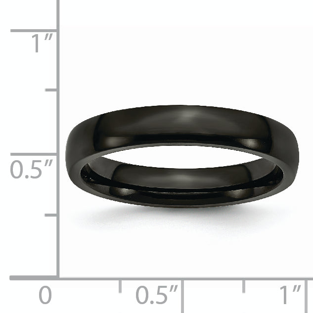 Stainless Steel Polished Black IP-plated 4mm Band